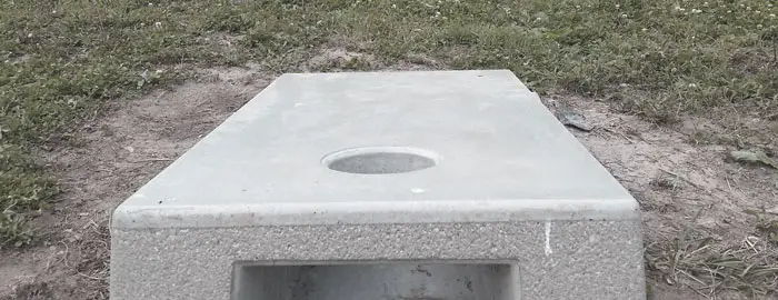 Cornhole board made out of concrete