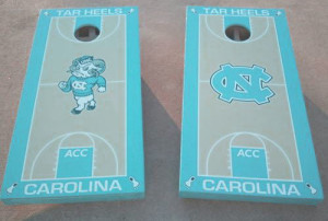 tar heels decals with blue and wood textures