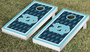 UNC boards with traditional North Carolina colors and textures along with Tar Heels logo